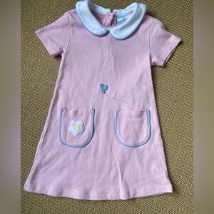 Little English 2T pink bee and flower dress